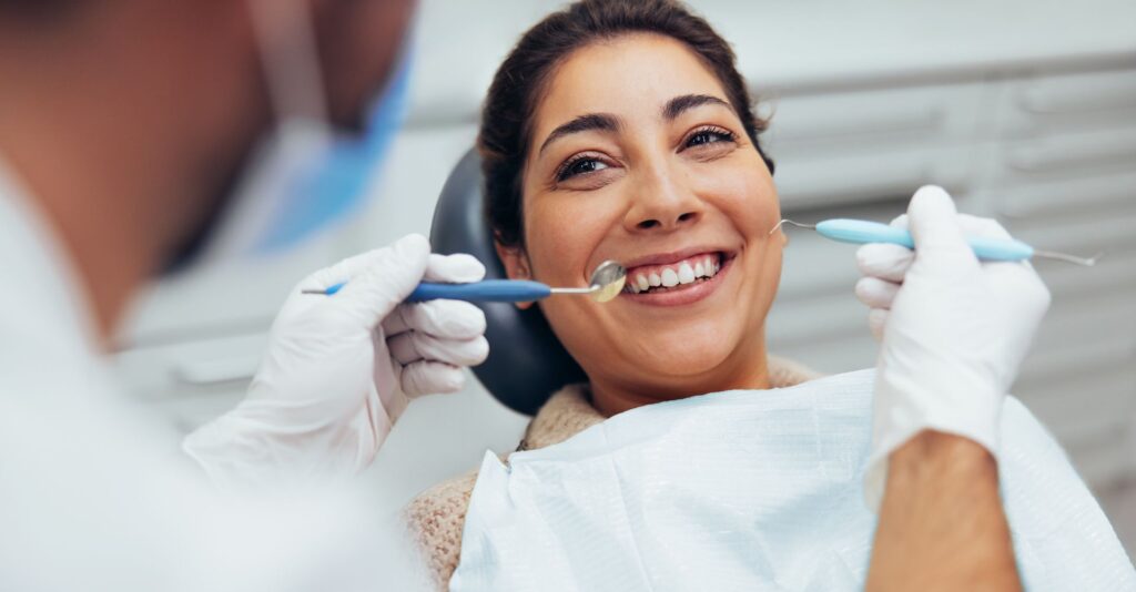 Dental patient in chair